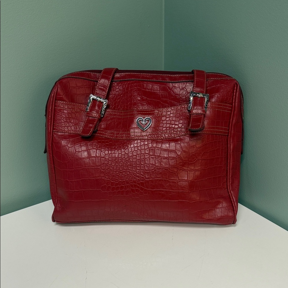 Buxton Red Crocodile Embossed Bag